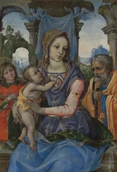 Madone et enfant avec Saint Joseph et un ange