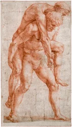Jeune homme portant un vieillard sur son dos : Énée et Anchise, vers 1514