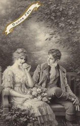 Couple sur un banc