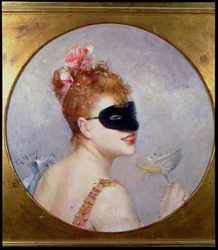 Femme avec un masque