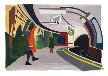 Hampstead Tube, 2023 (acrylique et collage sur papier)