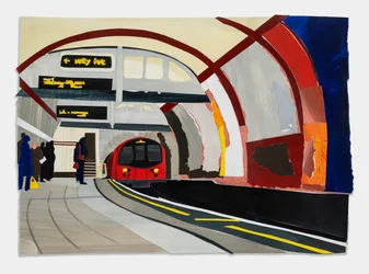 Hampstead Tube, 2023 (acrylique et collage sur papier)