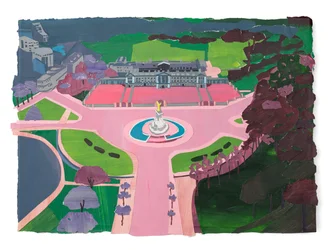 The Mall, 2020 (acrylique et collage sur papier)