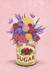 Des fleurs dans une boîte vintage