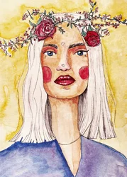 Dame à la couronne de fleurs
