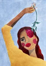 Magda avec une fleur