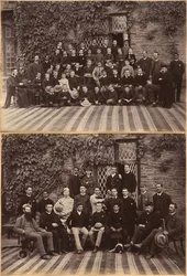 Classe primaire de la Bishop Cotton School, Shimla (recto) ; élèves et enseignants des classes supérieures de la Bishop Cotton School, Shimla (verso)