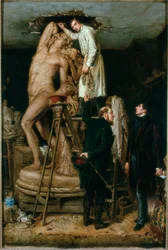 John Graham Lough dans son atelier, 1881