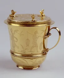 Tasse à chocolat en or, vers 1685