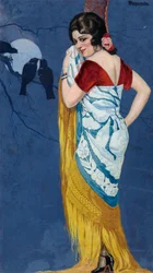 Jeune femme souriante au clair de lune, vers 1925