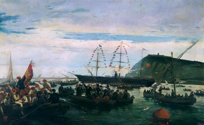 Volontaires catalans embarquant pour la guerre à Cuba en 1870