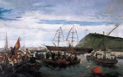 Volontaires catalans embarquant pour la guerre à Cuba en 1870