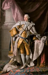 Portrait du roi George III du Royaume-Uni 1738-1820 dans ses robes de couronnement