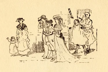 Les spectateurs regardent John Gilpin galoper, 1878, vers 1918