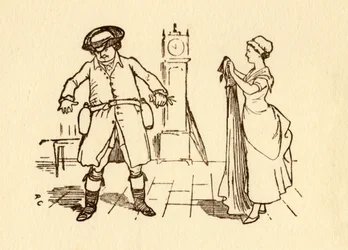 John Gilpin attache des bouteilles de vin à sa ceinture