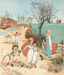 La chasse (lithographie couleur)