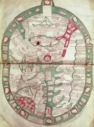 Carte du Monde avec Jérusalem comme centre, Polychronicon, vers 1380
