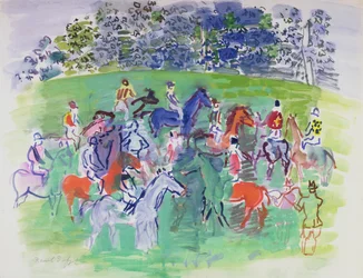 Aux Courses, c.1930-50 (gouache)