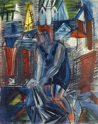Baigneuse, vers 1950 (huile sur carton)