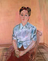 Berthe au chemisier de satin (huile sur toile)