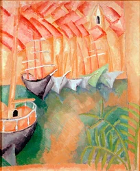 Bateaux à quai dans le port de Marseille Peinture de Raoul Dufy (1877-1953) 1908 Paris, Galerie d