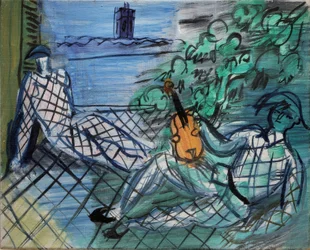 Arlequin vert et blanc