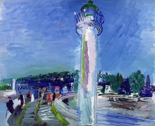 Honfleur, la jetée et le phare, vers 1935 (huile sur toile)