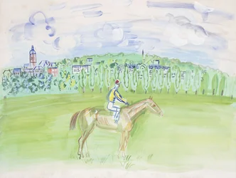 Horse and Jockey at Deauville ; Cheval et Jockey a Deauville