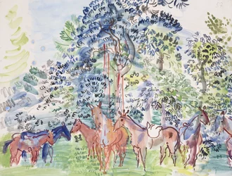 Horses in Wood; Chevaux au Bois