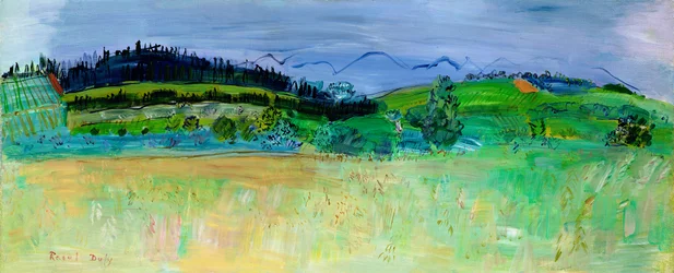Paysage des Pyrénées Orientales, depuis la route du Boulou