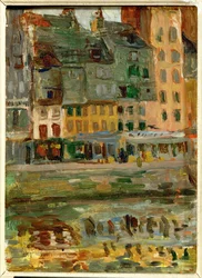 Le bassin du Roy au Havre (oil on wood)