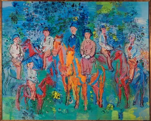 Les Cavaliers sous Bois (oil on canvas)