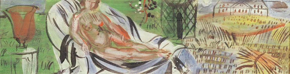 Nu avec un vase rouge (huile sur toile)