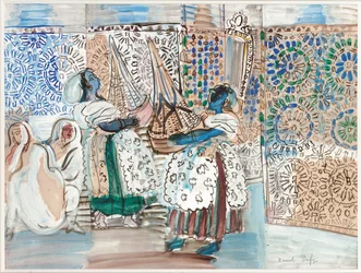 Réception avec le Pacha de Marrakech (gouache, aquarelle et crayon sur papier)