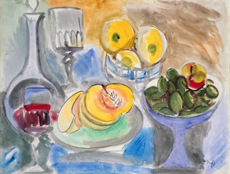 Nature morte, vers 1923 (aquarelle sur papier)