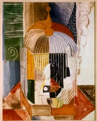 La cage à oiseaux, 20e siècle (huile sur toile)
