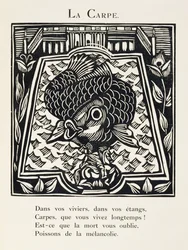 La carpe, illustration tirée du Bestiaire ou cortège d