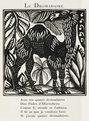 Le dromadaire, illustration tirée du "Bestiaire ou cortège d