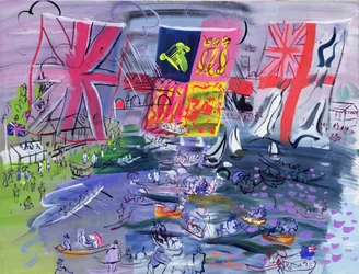 La régate à Henley, vers 1933 (gouache)