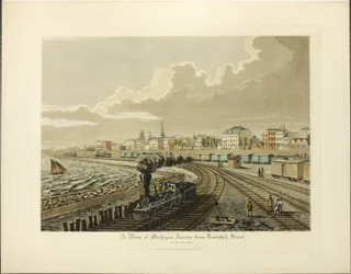 Vue de Michigan Avenue depuis Randolph Street en 1865