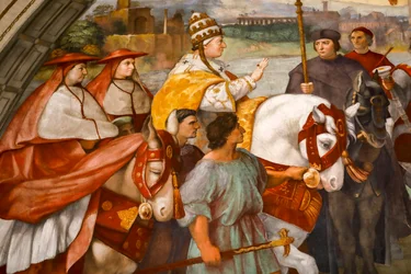 Rencontre entre Saint Léon le Grand et Attila. 1511-1514 (fresque)