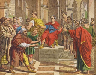 Élymas le sorcier frappé de cécité devant Sergius Paulus