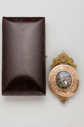 Ordre de la Jarretière - le Petit Georges - Revers du pendentif, avec une miniature sur émail de Saint Georges combattant le dragon (1800-1850)