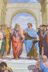 Aristote et Platon : détail de L