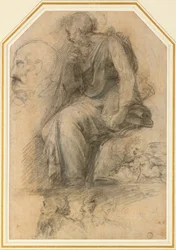 Un saint homme assis (étude pour la Disputa, XVIe siècle)