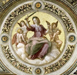 Dame Justice Fresque dans la Stanza della Segnatura, vers 1510-1511