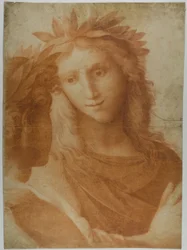 Homme et femme couronnés de laurier