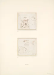 Deux croquis séparés de paysages, 1500-1504