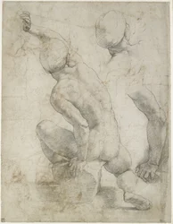 Recto : Homme nu assis sur une pierre, WA1846.200