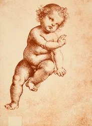 Étude pour un Enfant Jésus, dessin de Raphaël. Gallerie dell’Accademia, Venise